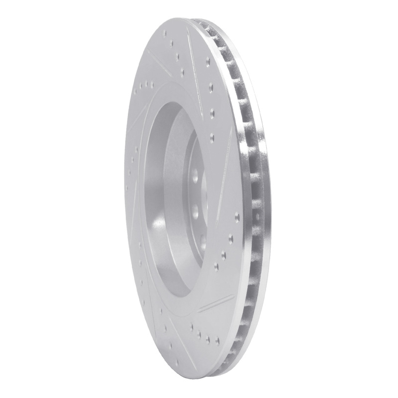 Audi A3 Quattro Brake Rotor (1) - Rear Left - R1 Concepts - Drilled & Slotted - Silver - `06-`25